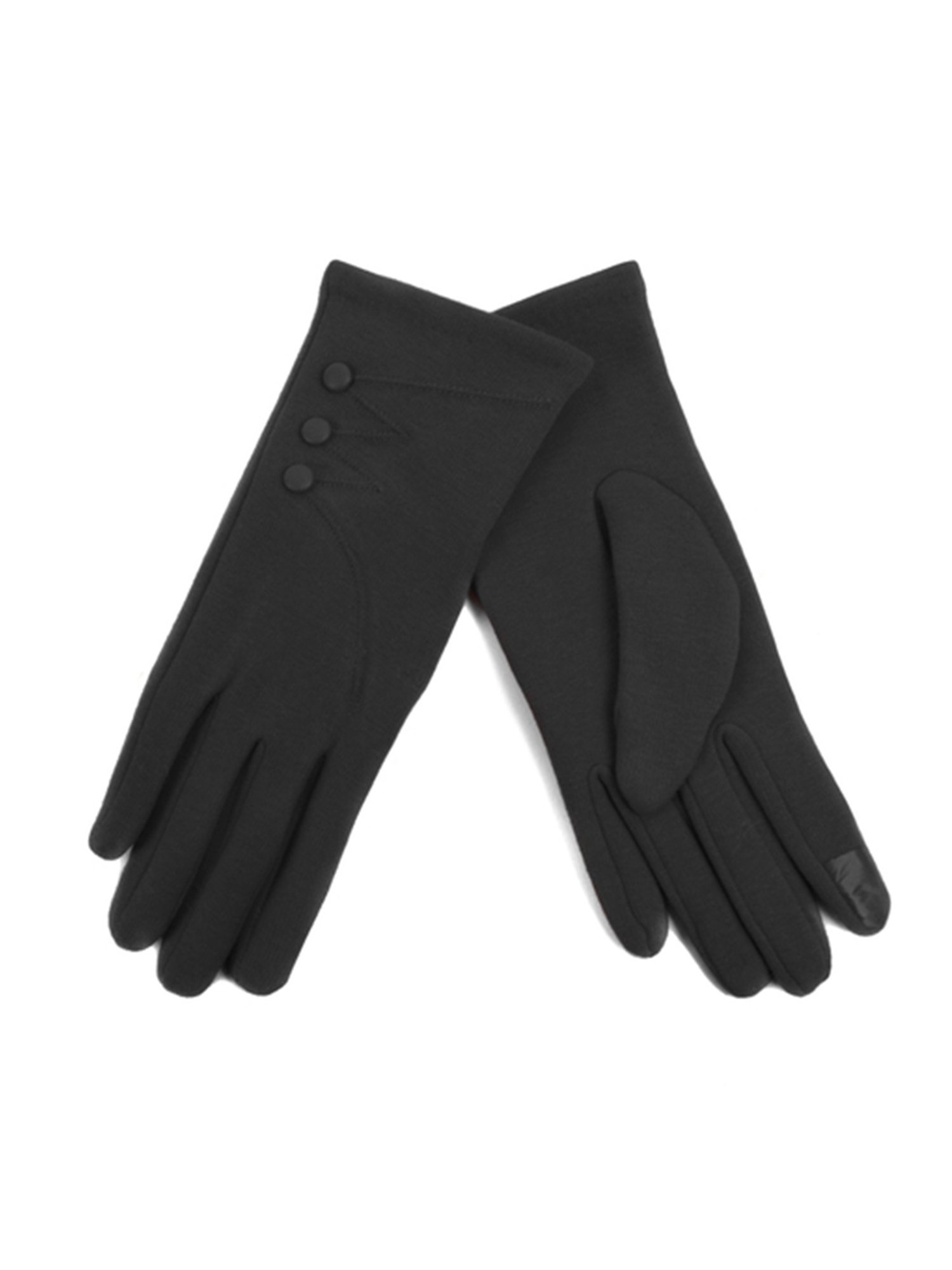 Dapperworld Women's Fashion Touch Screen Gloves with Button Accent & Fleece Lining - Warm Winter Gloves for Smartphone Use, Driving, and Outdoor Activities