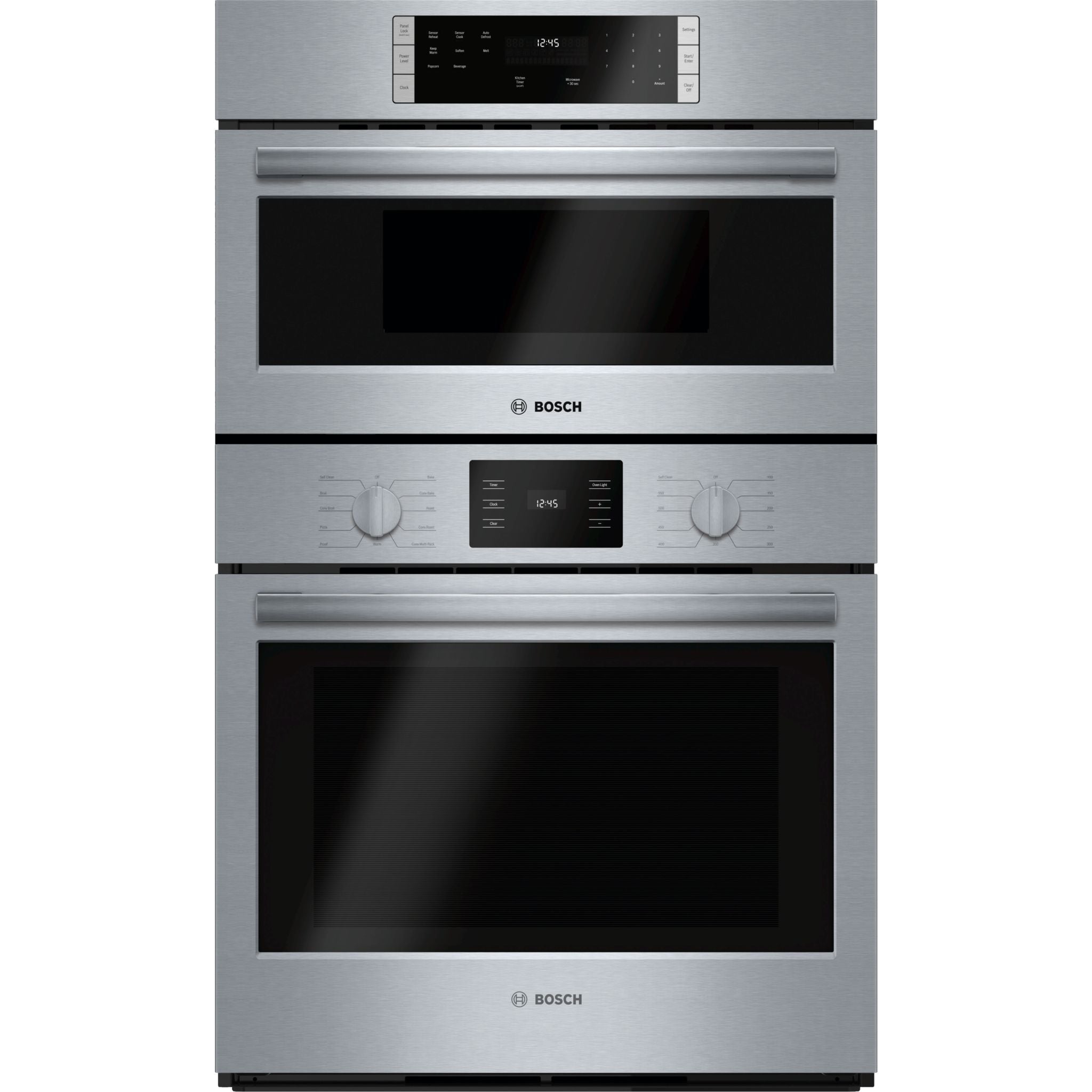 Bosch 30 Inch Stainless Steel Microwave and Wall Oven Combo HBL57M52UC - Perfect for Modern Kitchens and Home Cooking