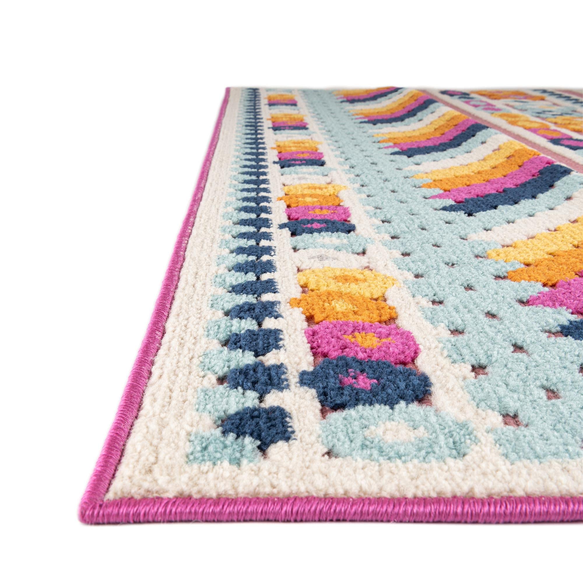Aruba Outdoor Collection Rug – 9' x 12' Pink Low-Pile Indoor/Outdoor Rug for Patio, Deck, Living Room & Dining Room | Weather-Resistant & Easy to Clean | Perfect for High-Traffic Areas & Open Floor Plans