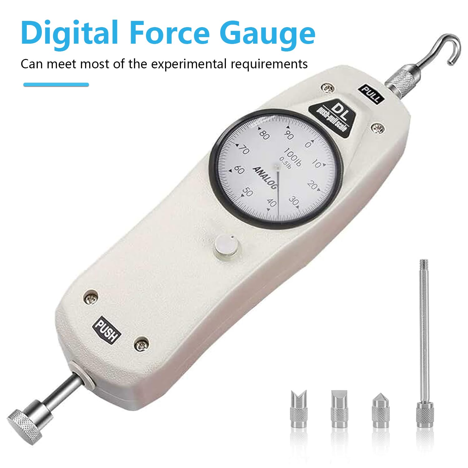Digital Force Gauge 5LB - Push Pull Tension Compression Tester with Calibration Certificate & Carrying Case - Perfect for Industrial Quality Control, Material Testing, and Product Durability Evaluation