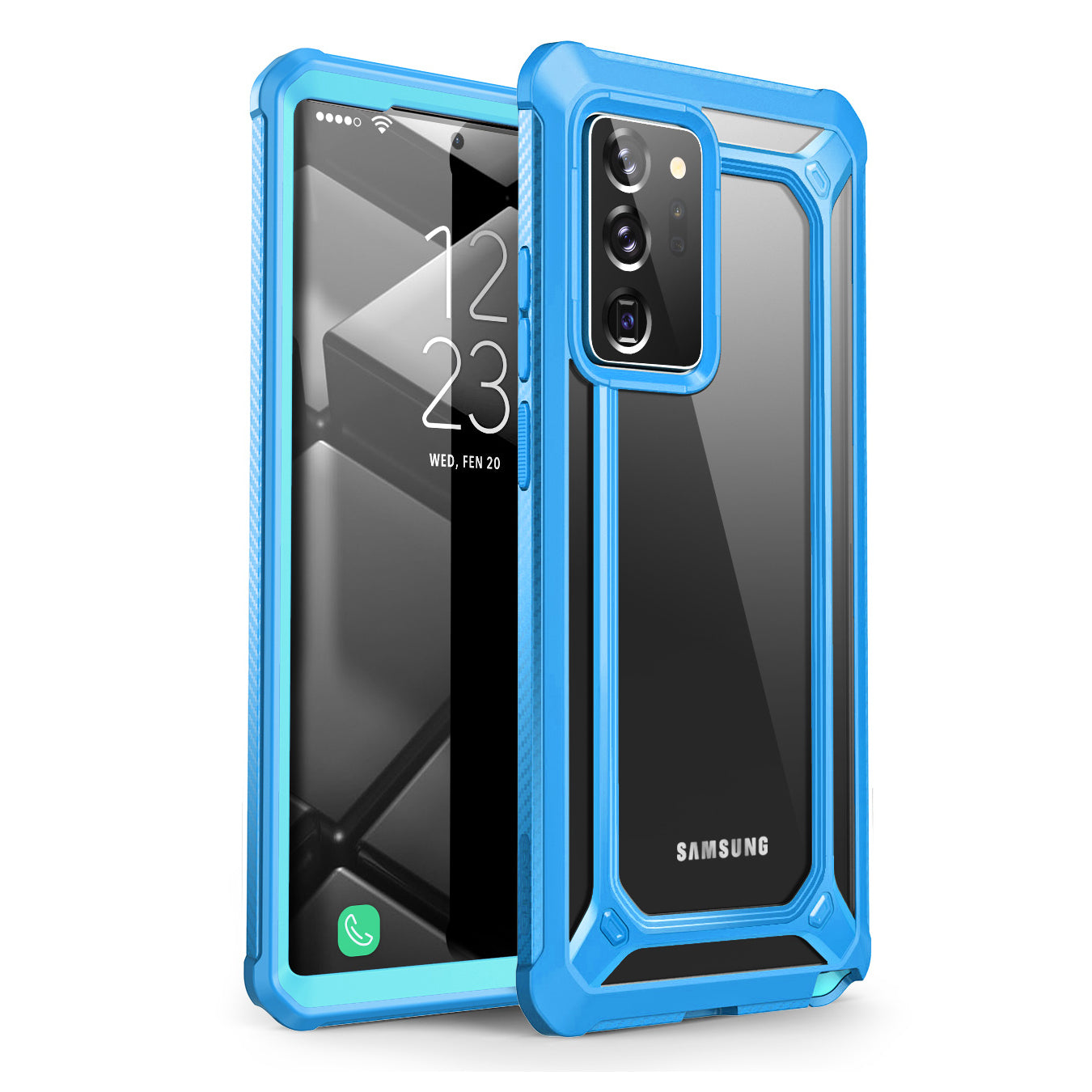Samsung Galaxy Note20 Ultra Unicorn Beetle EXO Clear Protective Case - Blue | Shockproof & Scratch-Resistant Cover for Daily Use, Work & Travel