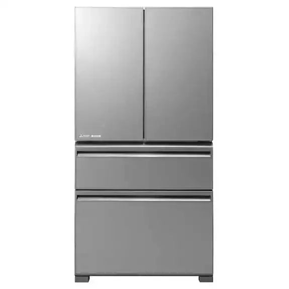 Mitsubishi Electric 564L French Door Refrigerator in Argent Silver - Energy Efficient Large Capacity Fridge for Modern Kitchens & Open Floor Plans