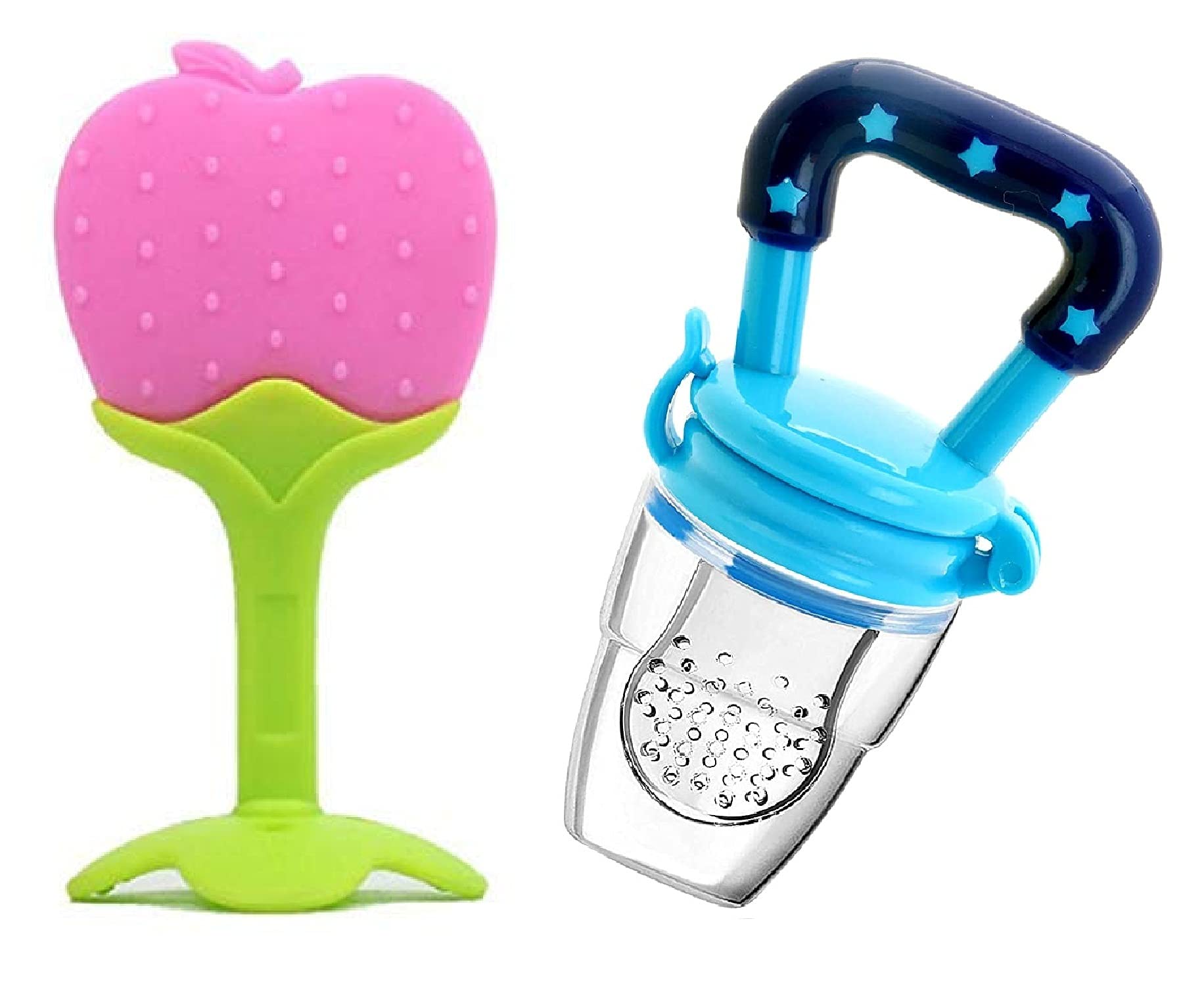 Ganpati Enterprises BPA-Free Silicone Fruit Shape Teether for Babies 3-12 Months | Safe Infant Teething Toy for Soothing Sore Gums | Perfect for Home, Travel & Daycare Use (7-Piece Multi-Colored Set)