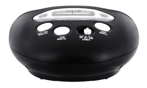 Dual Power Solar Alarm Clock with Eclipse Design - Black | Perfect for Bedroom, Office, and Travel Use