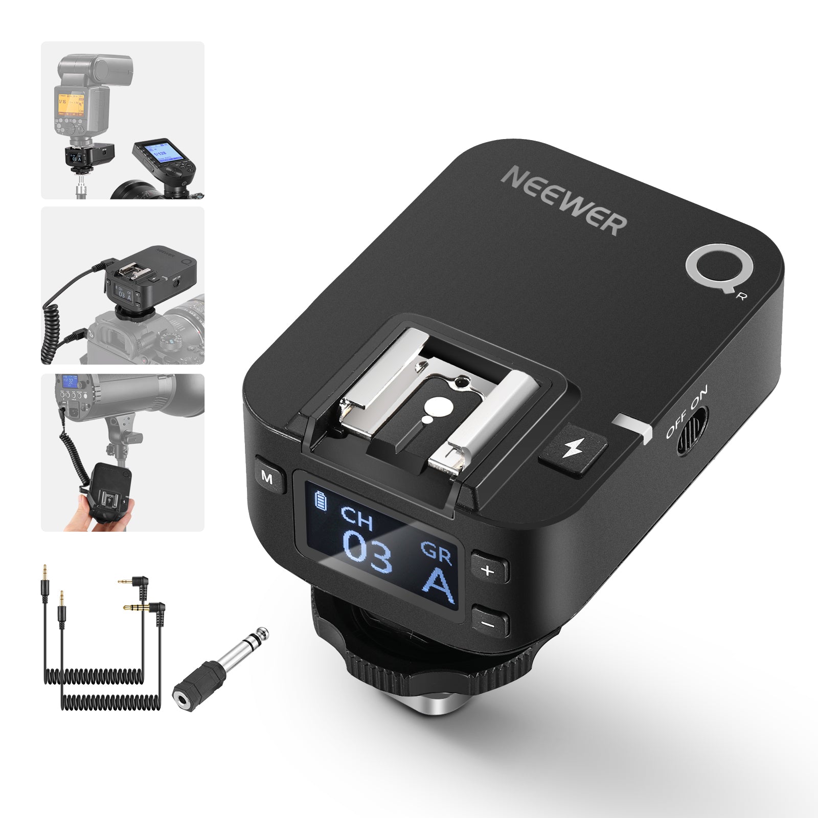 NEEWER QR 2.4G Wireless Flash Receiver for QPRO - Compatible with Canon, Nikon, Sony DSLR Cameras - Perfect for Studio Photography, Wedding Shoots & Outdoor Flash Lighting