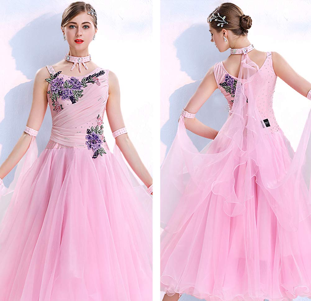 Best Women's Performance Big Swing Ballroom Dance Dresses - Sleeveless Latin Salsa Tango Dress for Competition & Social Dancing