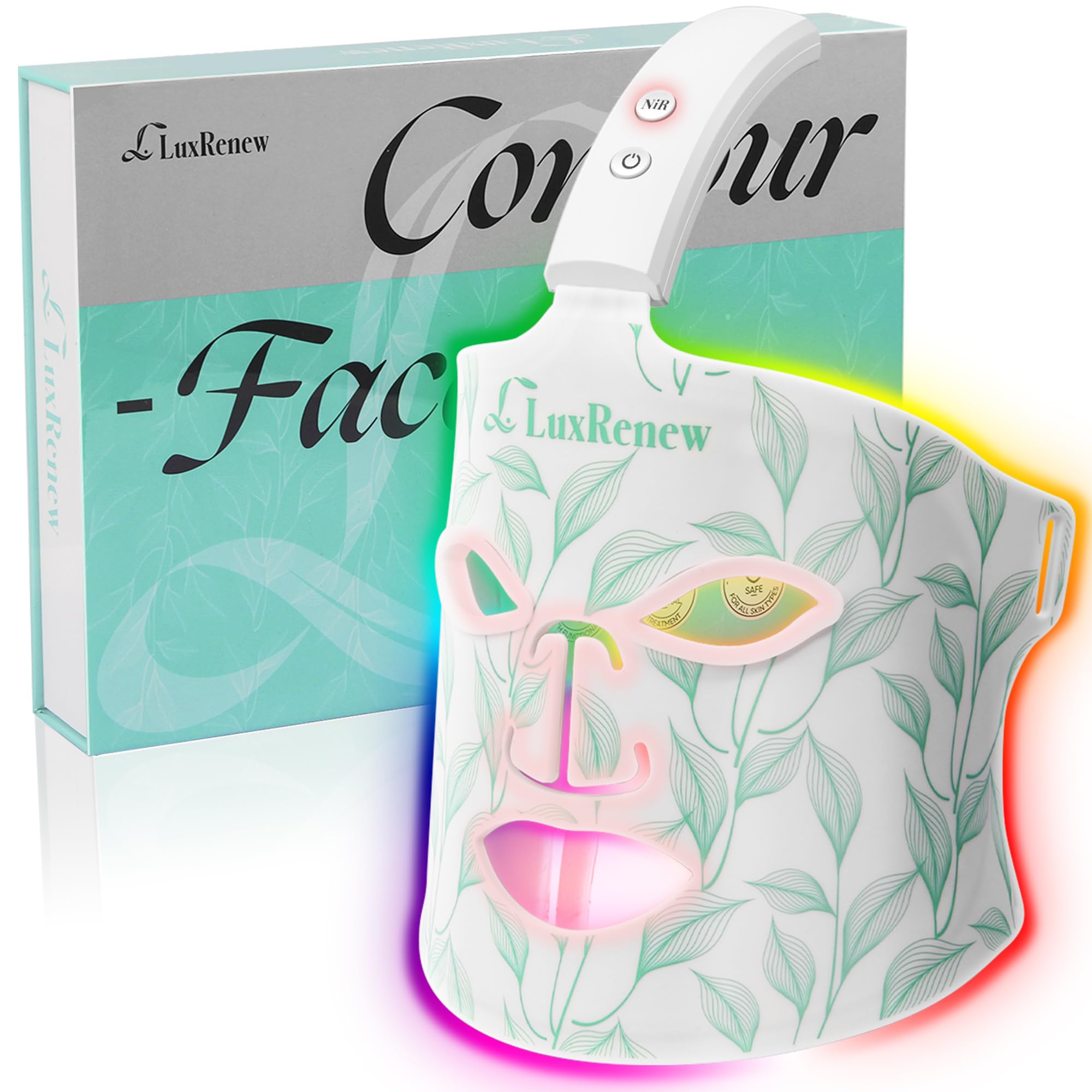 LMask Pro Red Light Therapy Mask - 850nm Near-Infrared & 7-Color LED Facial Treatment | Portable, Rechargeable for Anti-Aging & Skin Rejuvenation | Perfect for Home Spa & Travel Skincare Routine