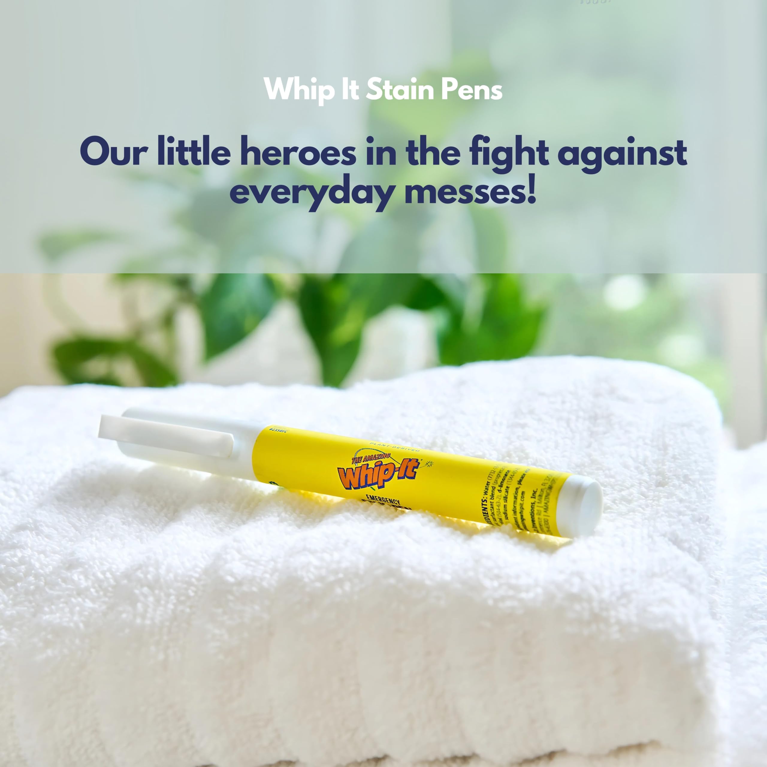 Whip-It Emergency Stain Remover Pens (3 Pack) - Fast Acting Fabric & Clothing Stain Remover for Coffee, Wine, Ink & More - Perfect for Travel, Office & Home Use