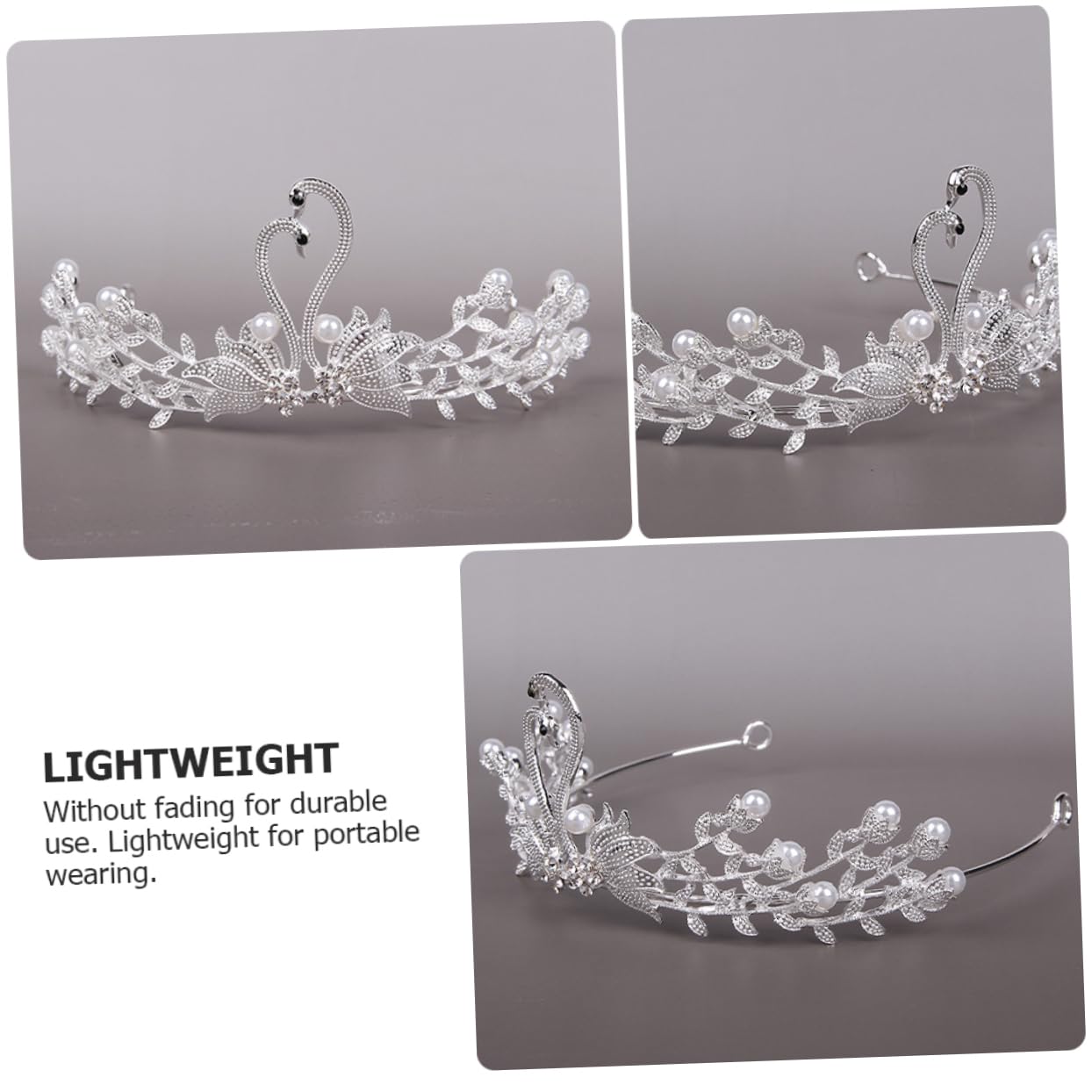 Silver Tiara Headpiece for Women - Bridal Crown Hair Jewelry for Weddings & Parties