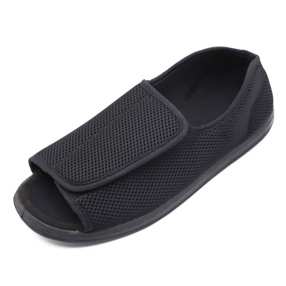 **Men's Open Toe Diabetic Slippers for Swollen Feet – Adjustable Orthopedic Walking Shoes for Arthritis & Edema Relief – Wide Width Comfort for Elderly Men – Ideal for Home, Hospital & Recovery Use**