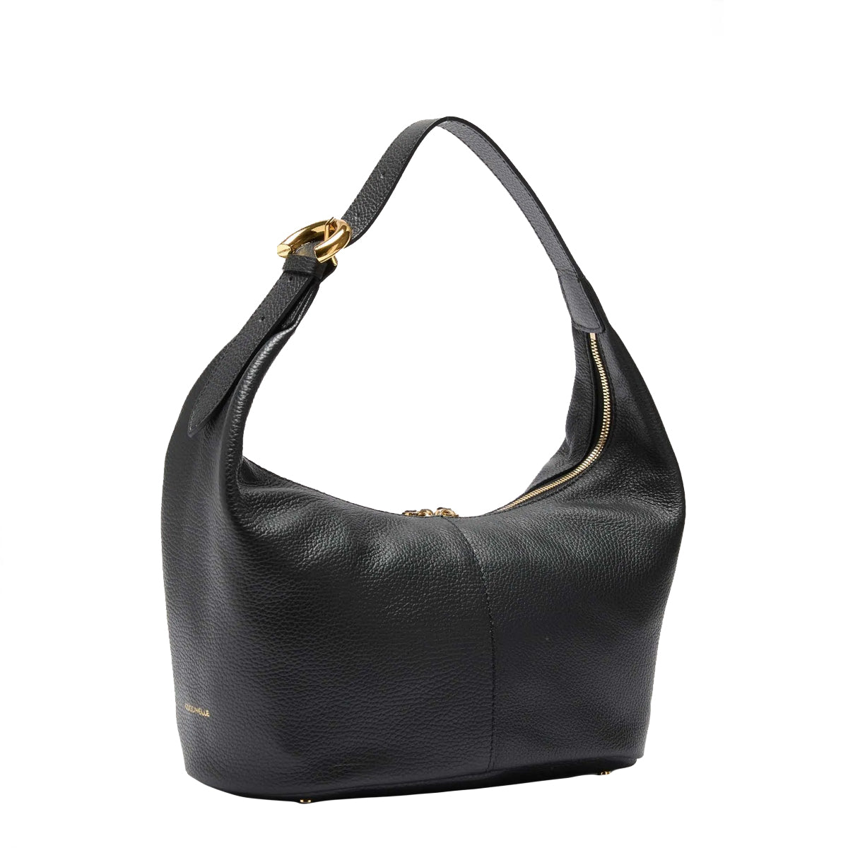 Coccinelle Fernanda Medium Noir Shoulder Bag for Women - Stylish Leather Handbag with Adjustable Strap, Perfect for Work, Travel & Everyday Use (S4A130201, Black)