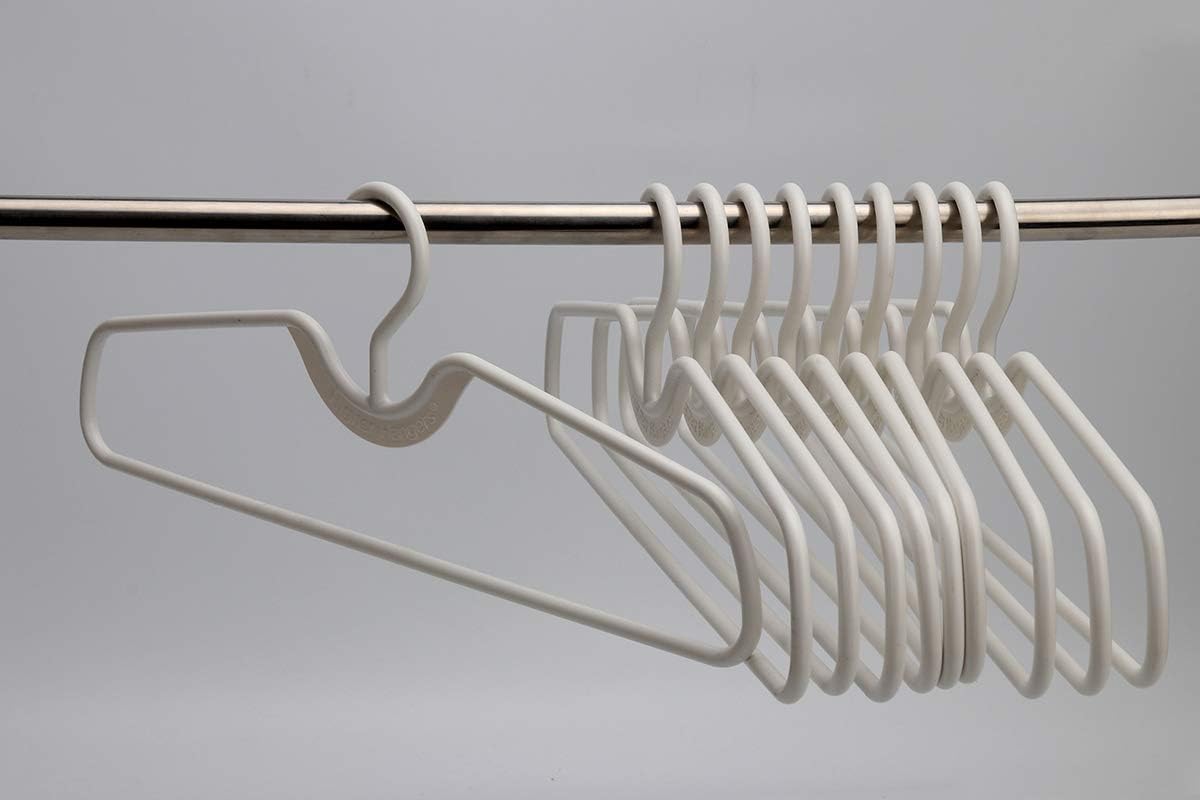 Higher Hangers 40-Pack Heavy Duty White Plastic Closet Organizers - 17 Inch Space Saving Clothes Hangers for Wrinkle-Free Storage | Perfect for Home, Apartment, Dorm, RV, Boat & Yacht Closet Organization