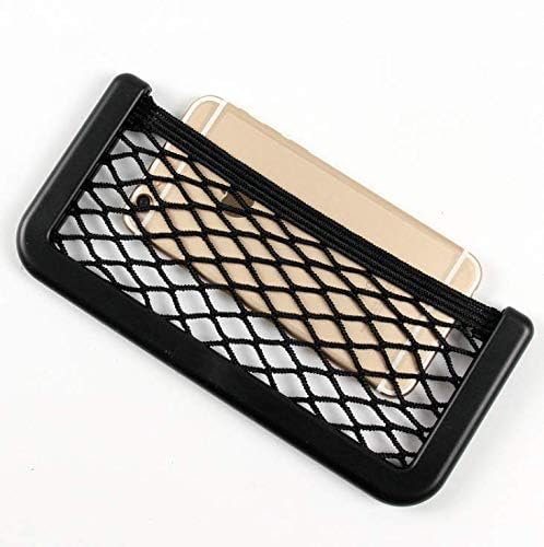 2 Pack Universal Car Seat Organizer - Side Back Storage Net Pocket for Phones, Chargers & Accessories | Black Interior Car Organizer for Sedan, SUV, Minivan | Perfect for Road Trips & Daily Commute