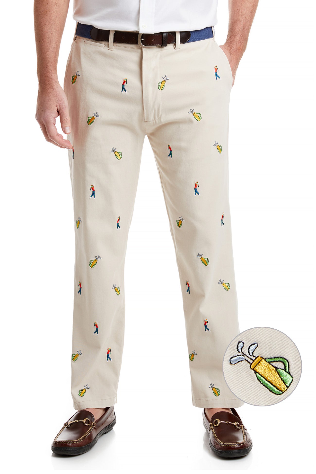 Men's Stretch Twill Harbor Pant with Golf Bag Pocket - Comfortable & Stylish Golfing & Casual Wear