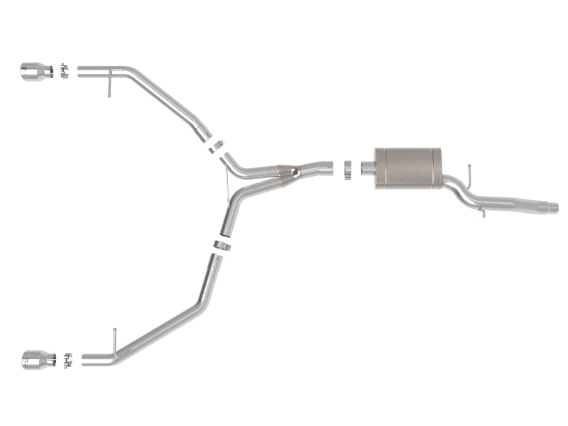 AFE MACH Force XP 13-16 Audi Allroad L4 Stainless Steel Axle-Back Exhaust System with Polished Tips - Performance Upgrade for Enhanced Sound & Power