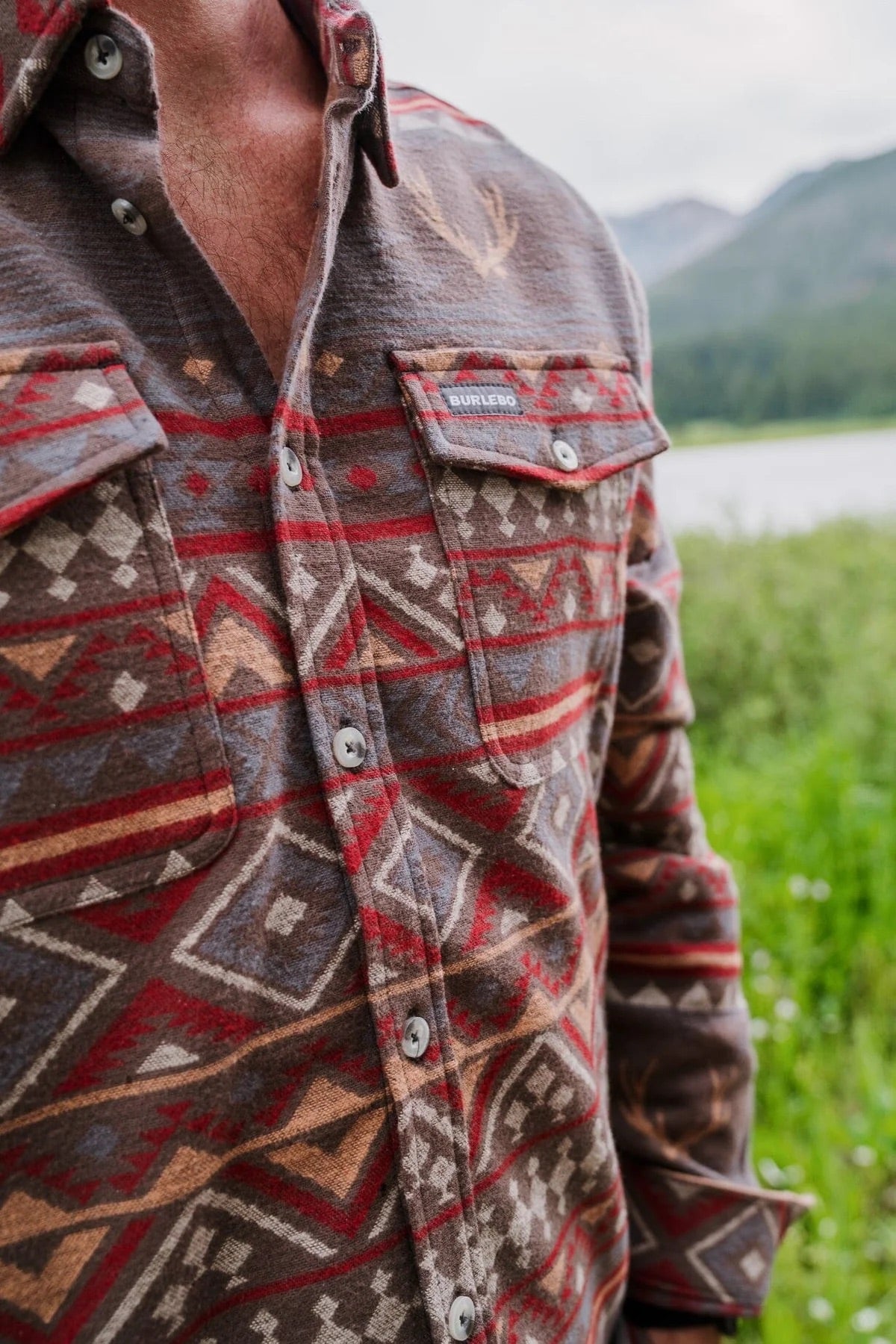 Stylish Long Sleeve Aztec Print Twill Shirt for Men & Women | Boho Chic Casual Wear for Fall & Winter | Perfect for Outdoor Adventures, Music Festivals, and Everyday Fashion
