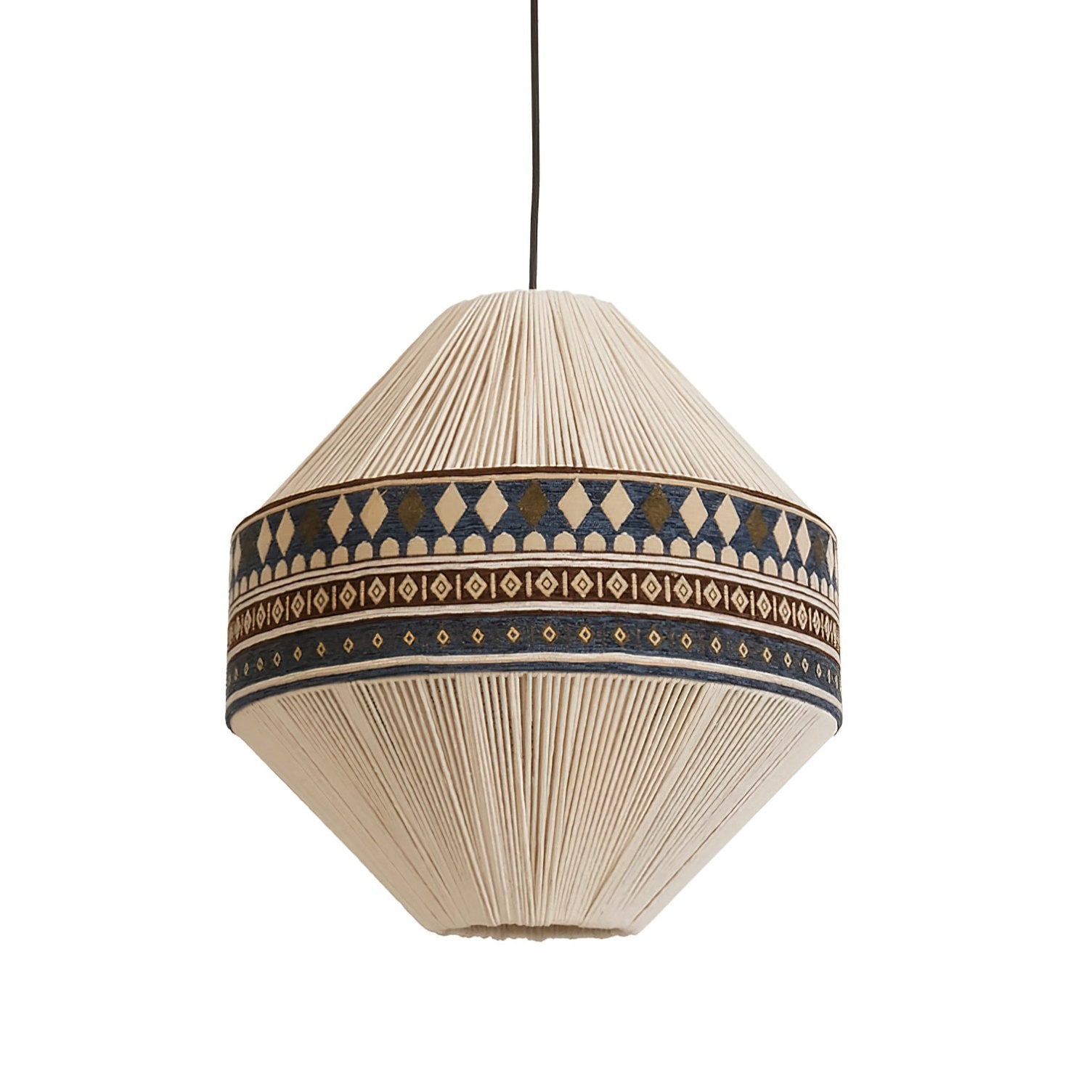 Bohemian Fringe Pendant Lamp - Handmade Rattan Hanging Light Fixture for Living Room, Bedroom, or Patio Decor | Boho Chic Ceiling Lighting for Home & Cafe