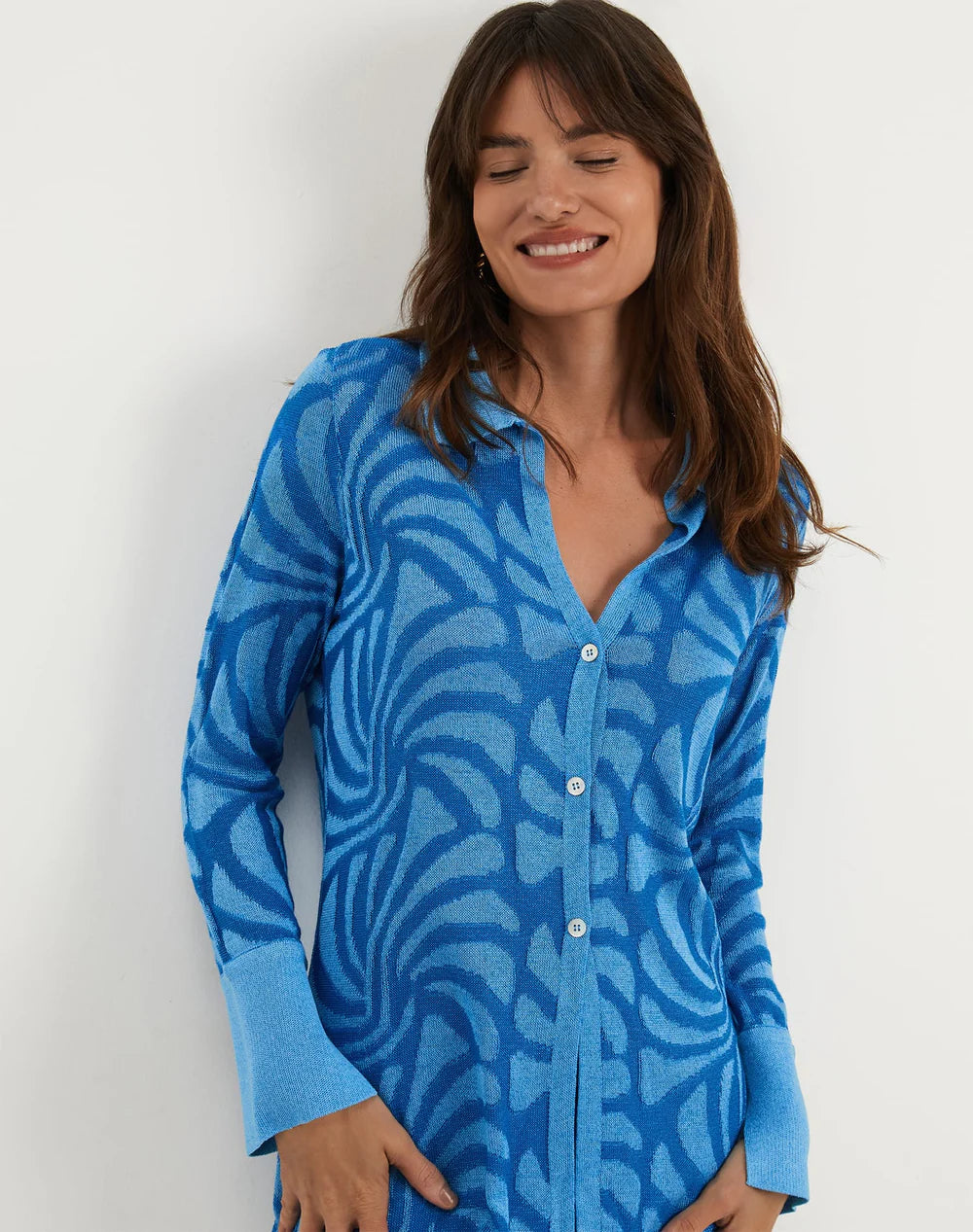 VIX Jacquard Lara Blouse - Elegant Floral Print Women's Top for Casual Wear & Office Outfits | Perfect for Spring & Summer Fashion