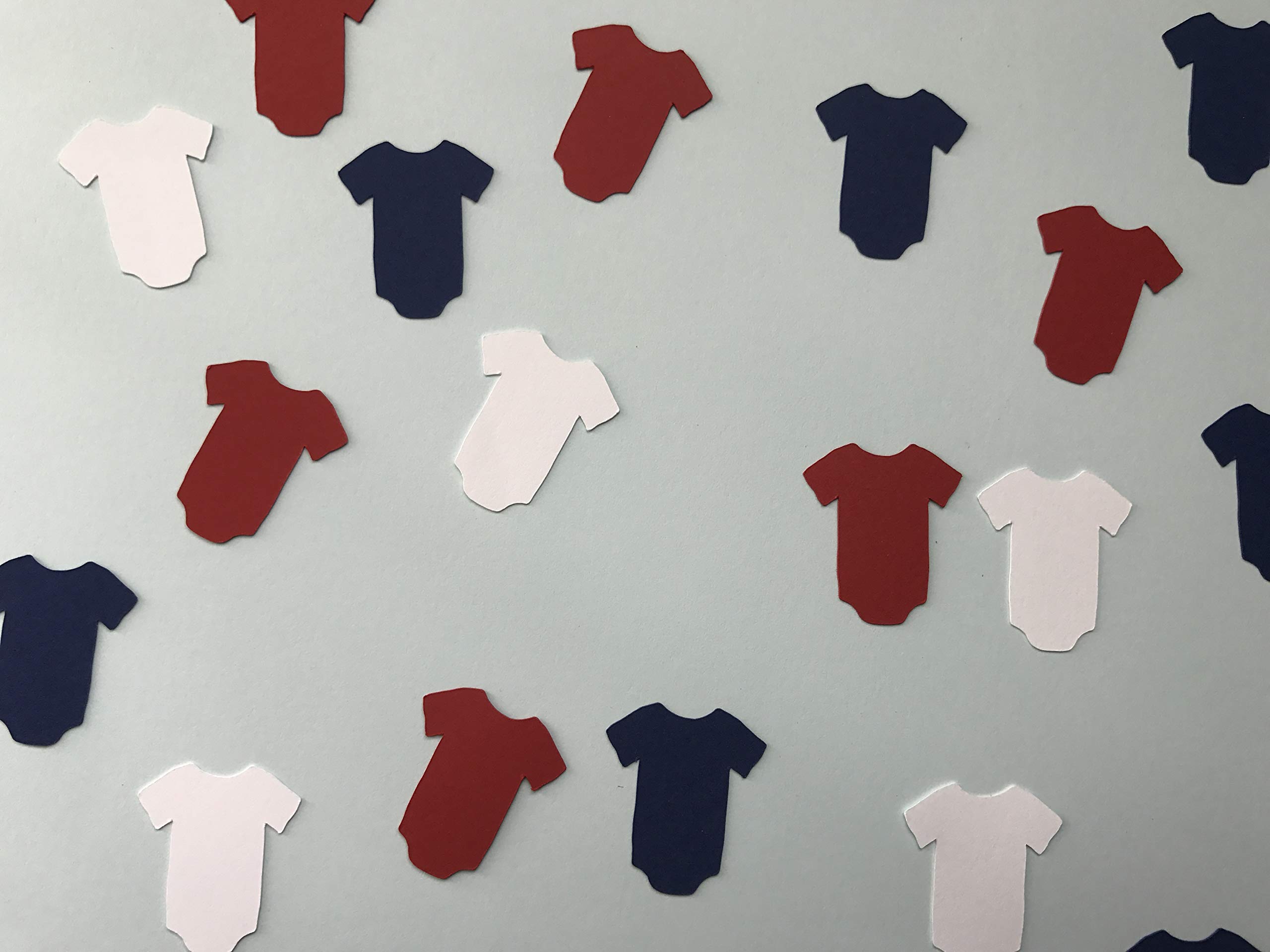 Red White Blue Confetti Baby Outfit - 300pcs Patriotic Baby Shower Decor for Boys & Girls | Baseball Theme Party Supplies | USA Flag Celebration Confetti for Birthdays & Gender Reveals