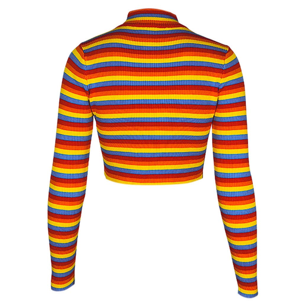 Vedolay Women's Striped Stretch Knit Sweater - Slim Fit Long Sleeve Cozy Pullover for Fall & Winter - Perfect for Office, Dating & Casual Outfits