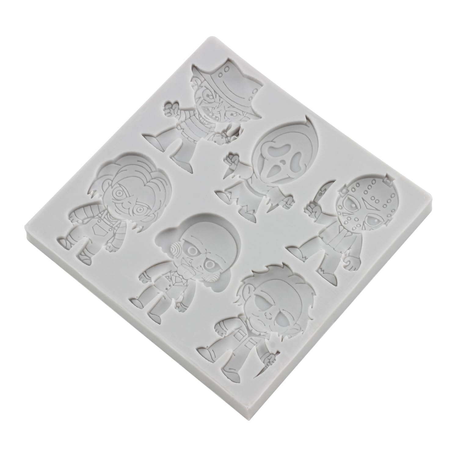 Scary Movie Characters 3D Silicone Fondant Molds Set of 2 - Halloween Cake Decorating, Cupcake Toppers for Candy, Chocolate, Gum Paste & Polymer Clay - Perfect for Horror Themed Parties & DIY Decor