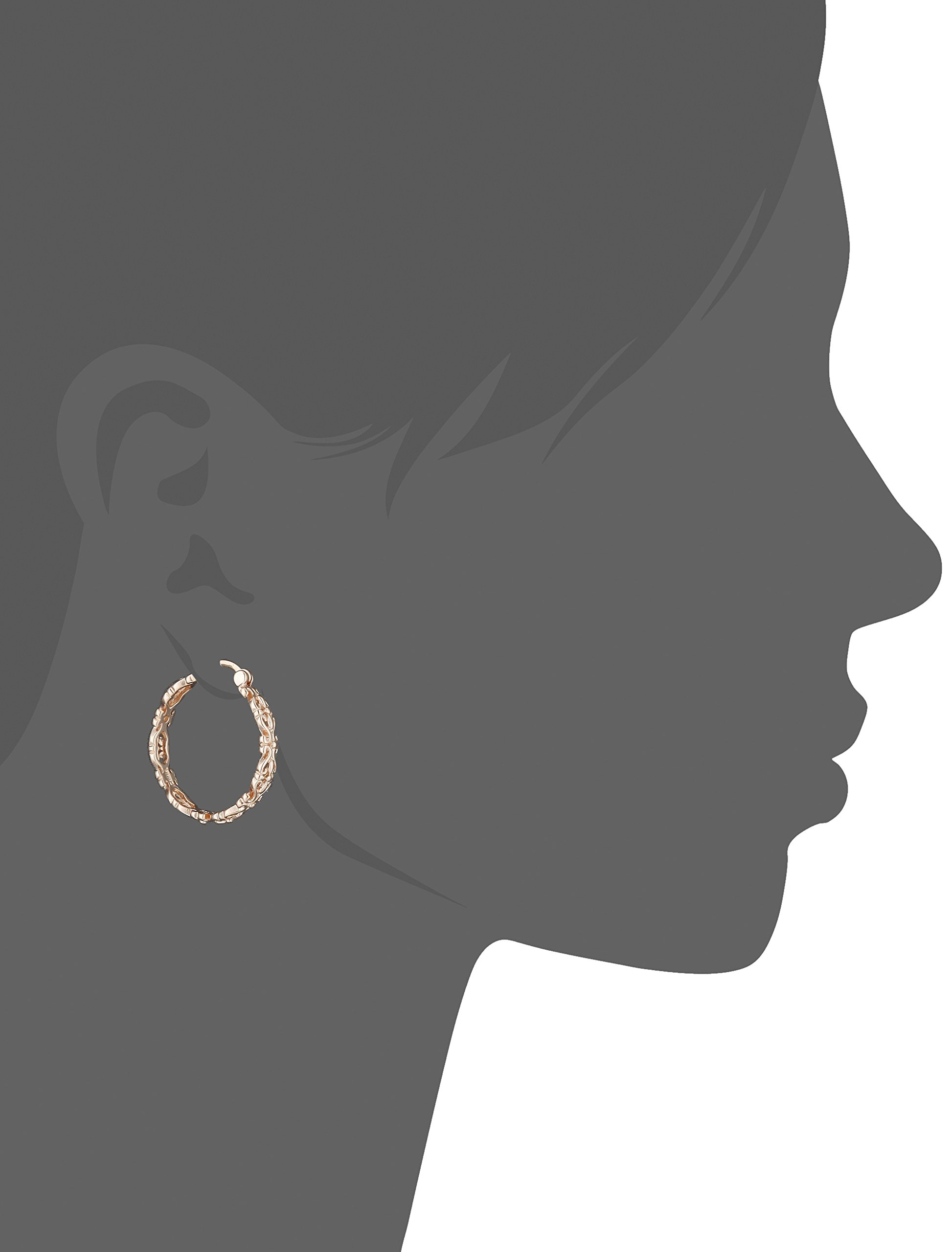 Amazon Essentials Gold Plated Sterling Silver Filigree Round Hoop Earrings for Women - Elegant Dangle Drop Earrings for Everyday Wear, Parties & Special Occasions