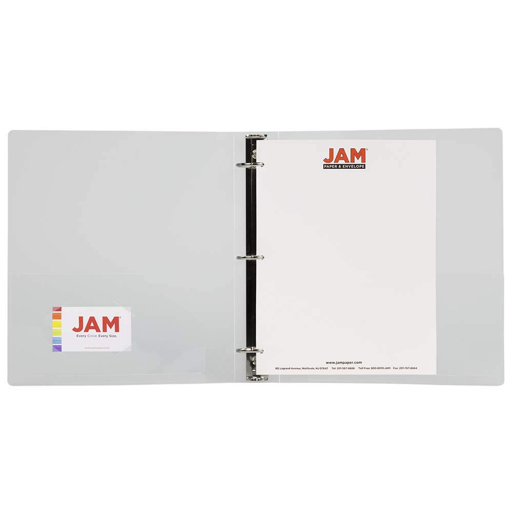 JAM PAPER Clear Plastic 1.5 Inch 3-Ring Binders - 20 Pack Bulk School & Office Supplies for Organizing Documents, Reports, and Presentations