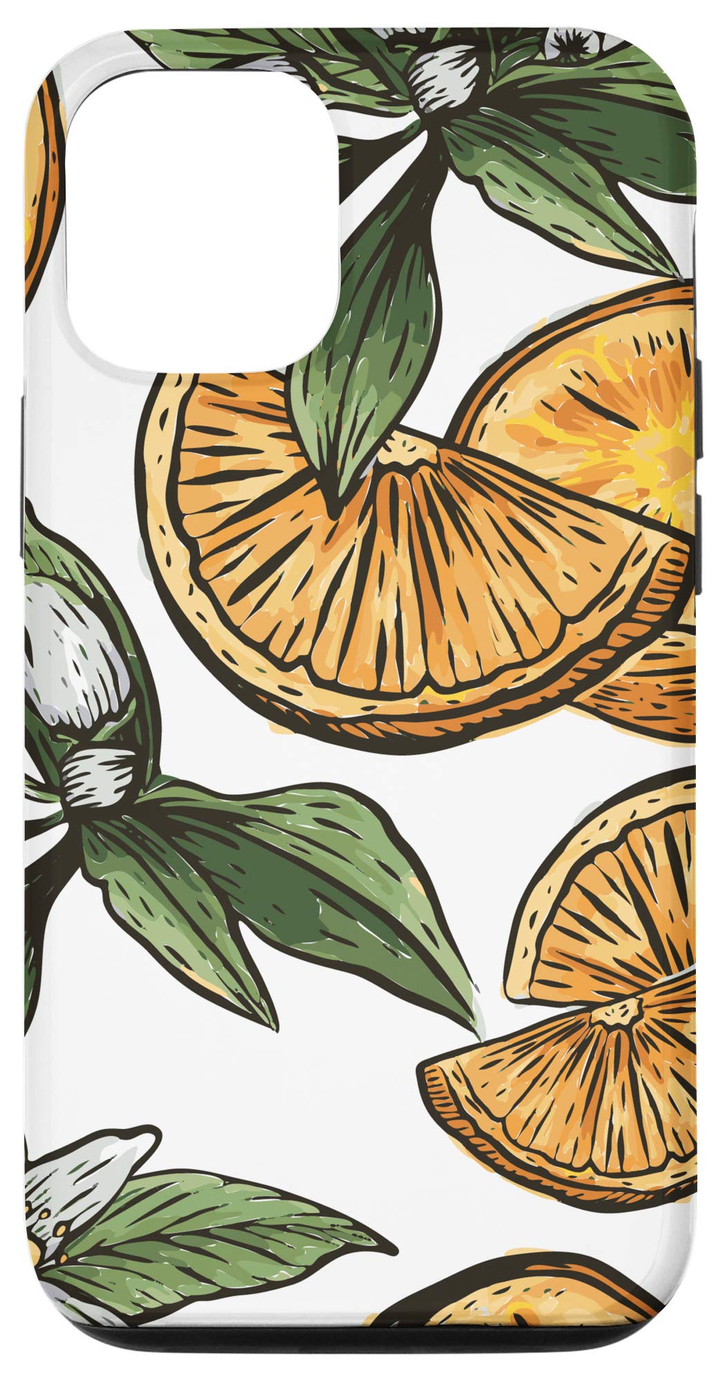 iPhone 12/12 Pro Case with Vibrant Citrus Flower Design - Durable Protective Cover for Everyday Use, Work & Travel