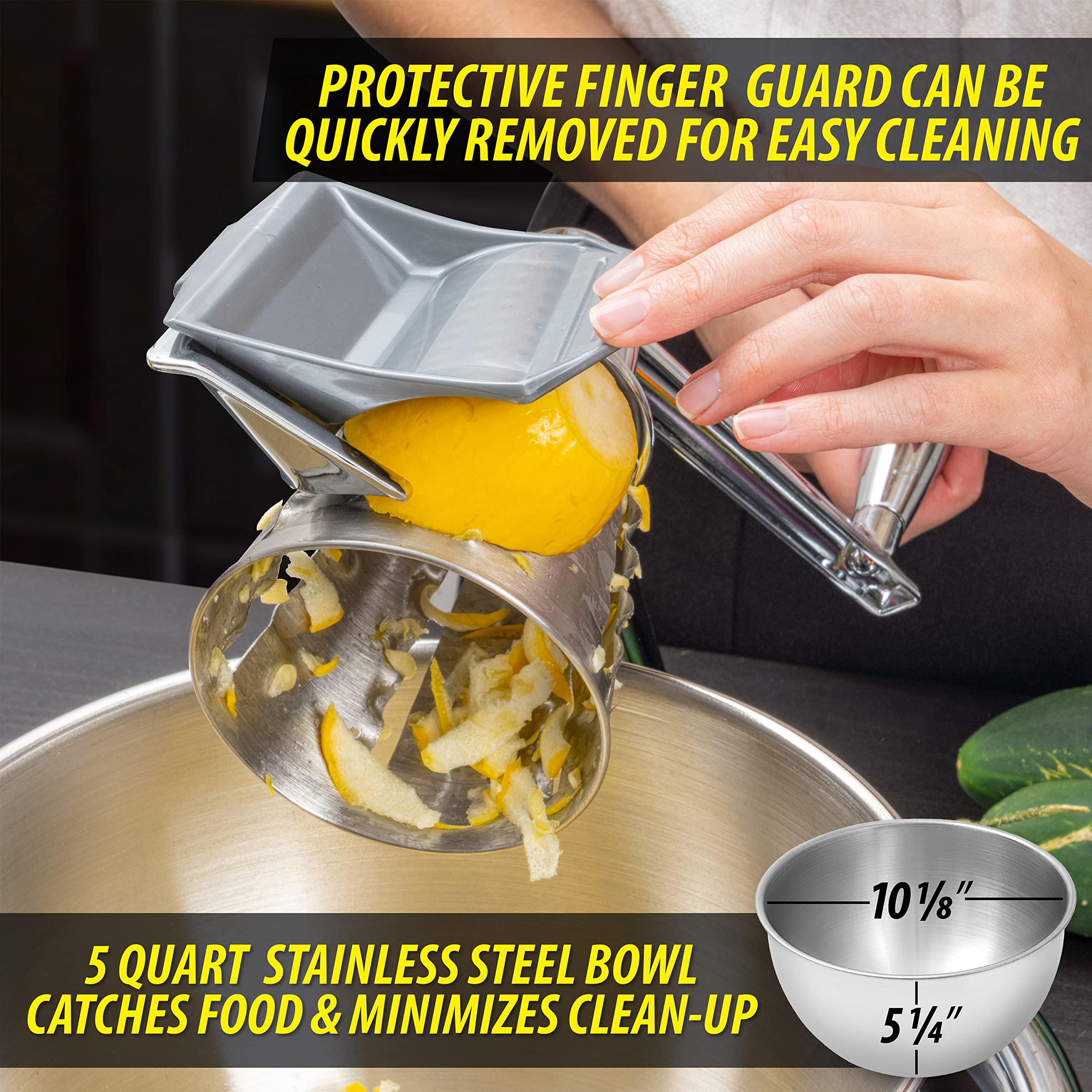 Maxam 5 Quart Vegetable Chopper & Food Processor with Stainless Steel Blades - Perfect for Meal Prep, Salad Making & Quick Cooking at Home