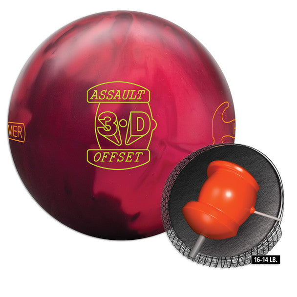 3D Offset Assault Bowling Ball - High Performance Hammer for Strikes & Spares | Perfect for League Play & Tournament Bowlers