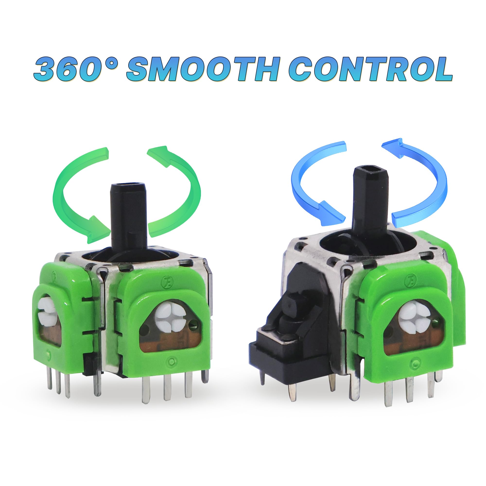 Hall Effect 3D Analog Joystick Replacement for PS4/PS5 Controller - No Drift, Precise Control, Power Saving - Set of 4 - Perfect for FPS, Racing & Fighting Games