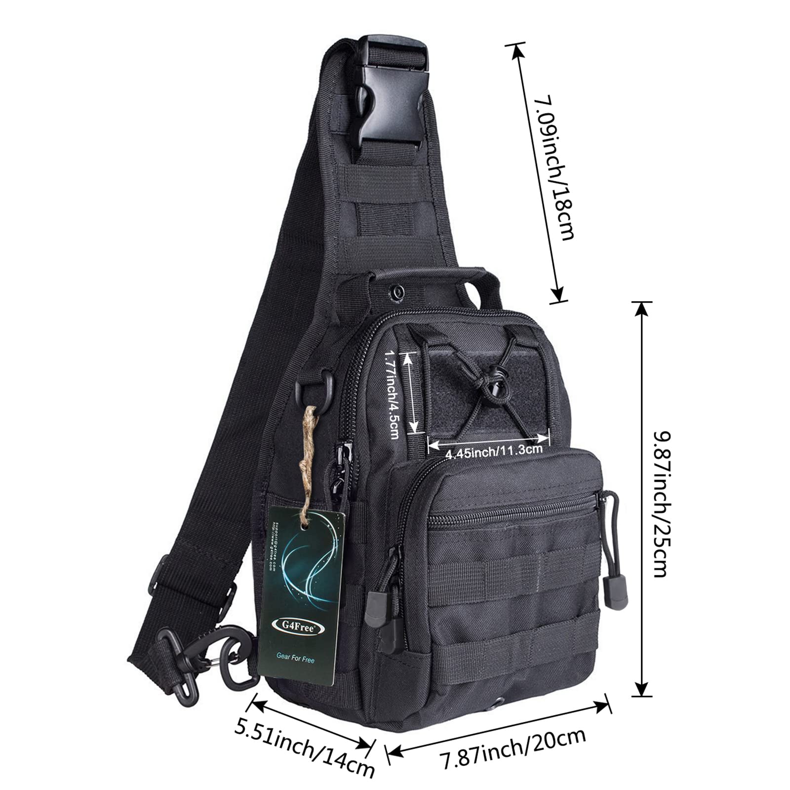 G4Free Tactical Backpack - Durable Military Sling Shoulder Bag for Outdoor Sports, Hiking & Everyday Carry | Water-Resistant EDC Pack for Men & Women