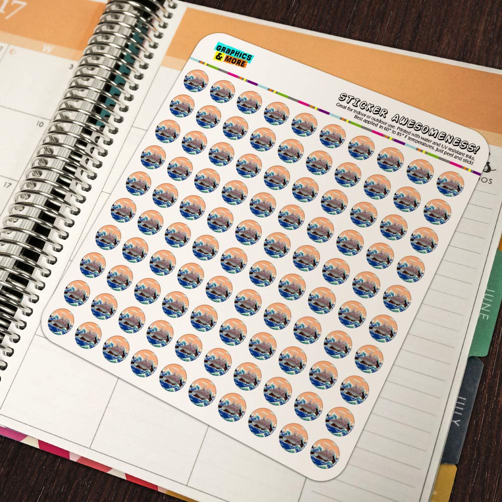 Funny Waving Manatee Mermaid Stickers - Cute Planner & Scrapbooking Decals for Journals, Calendars, DIY Crafts - Perfect for Bullet Journaling and Gift Wrapping