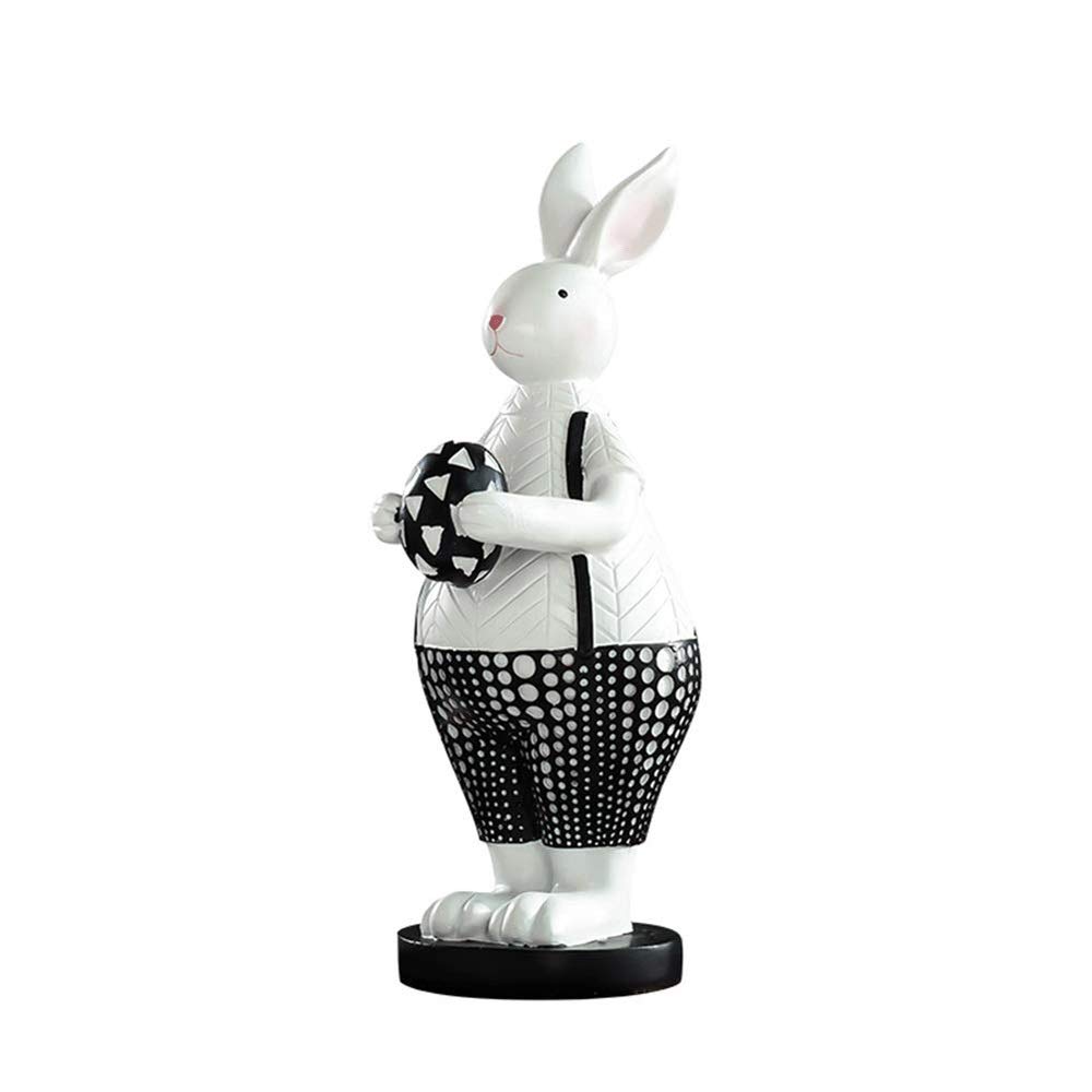SHYPT Ceramic Bunny Cotton Ball Holder - White Rabbit Bathroom Decor, Cotton Ball Dispenser for Vanity & Countertop (Black) - Perfect for Bathroom Organization & Stylish Home Decor
