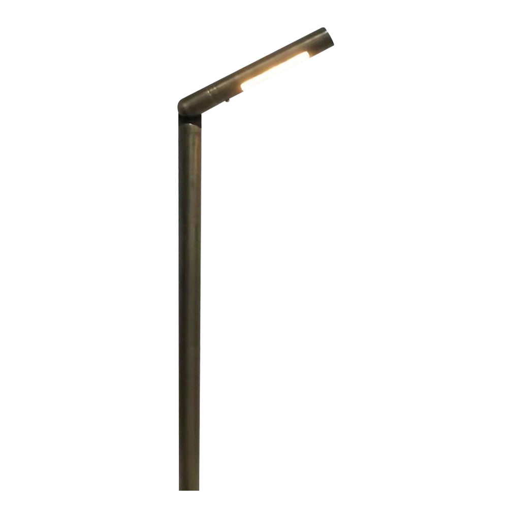Adjustable L-Shaped LED Path Light - Outdoor Brass Garden Lighting for Walkways, Driveways, and Landscaping