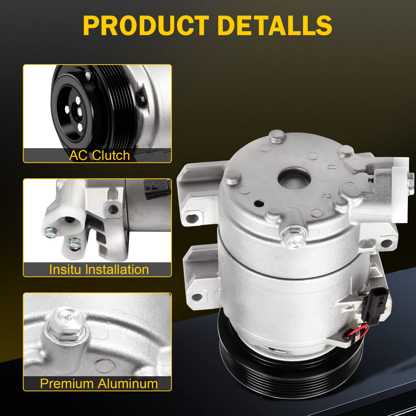 2008-2013 Nissan Rogue AC Compressor with Clutch - Replacement 11200C - Perfect for Summer Car Cooling & HVAC System Repair