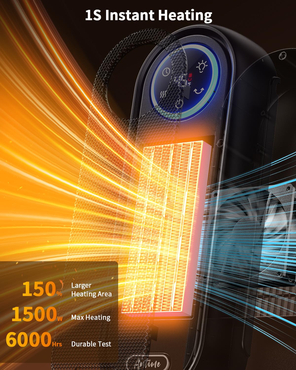 16 Inch Portable Electric Space Heater - 1500W Fast Heating with Thermostat, 90° Oscillation & 12H Timer - Ultra-Quiet & Safe Indoor Heater for Bedroom, Office - Remote Control Included | Perfect for Winter Warmth & Energy Efficient Home Heating