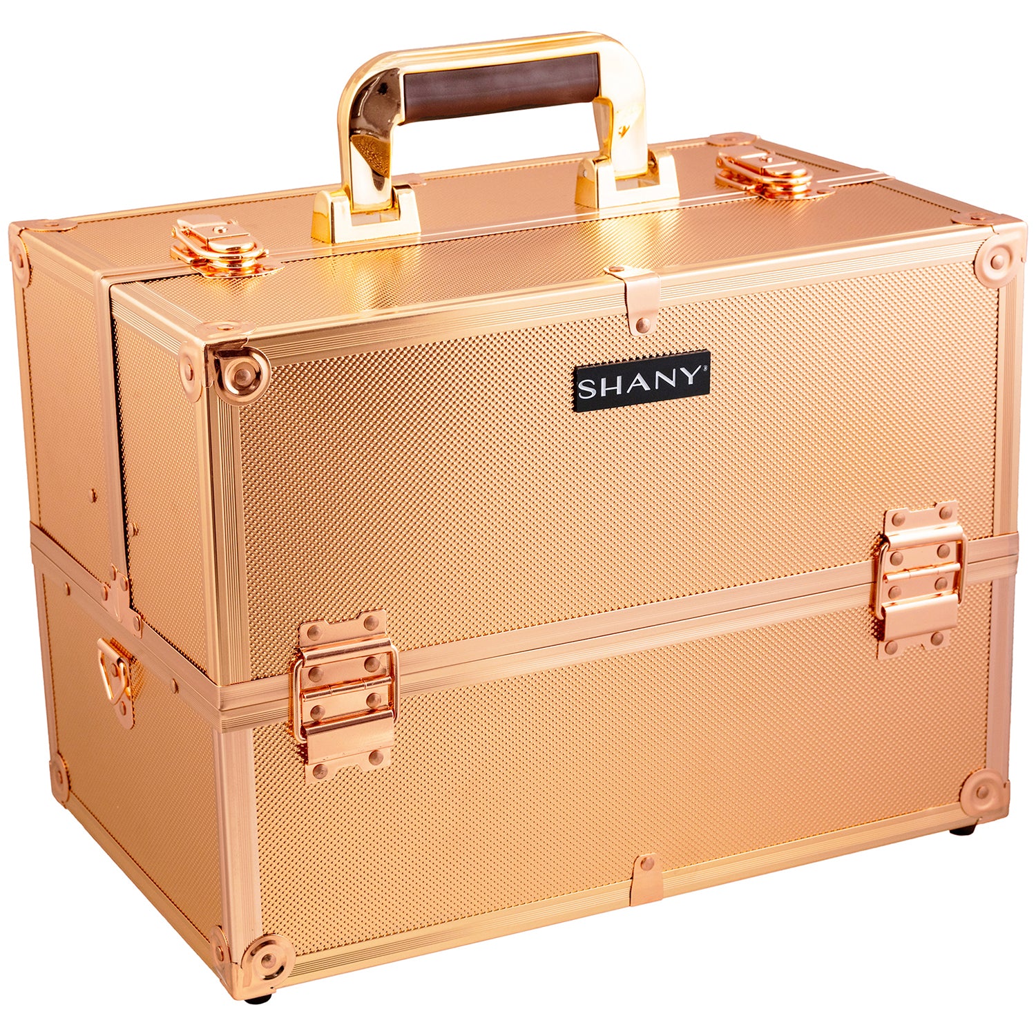 Professional Makeup Train Case with Shoulder Strap & Secure Locks - Portable Cosmetic Organizer for Travel, Salon, and Makeup Artists