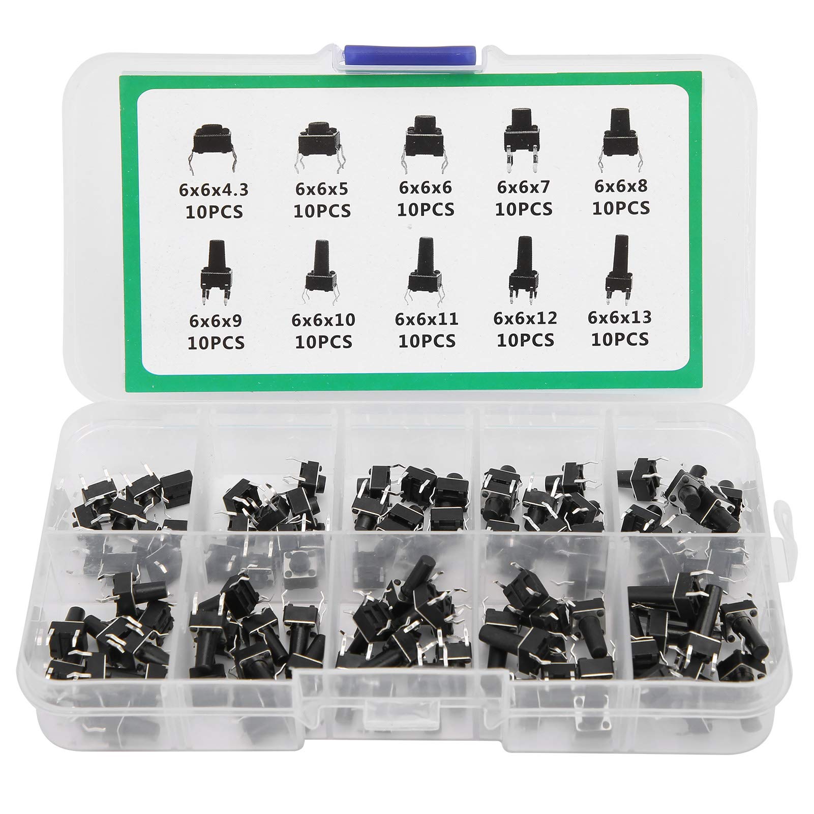 High-Accuracy Tactile Push Button Switch - 100Pcs Key Switch for Audio, Computer & Electronics | Perfect for DIY Projects, Gaming Controllers & Industrial Control Panels
