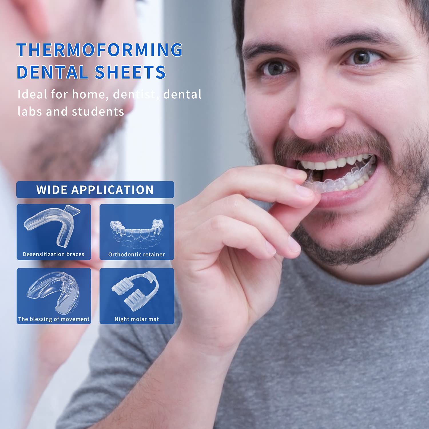 Professional Dental Thermoforming Sheets for Vacuum Forming & Splints - High-Quality Plastic for Dental Appliances, Mouthguards, and Orthodontic Devices