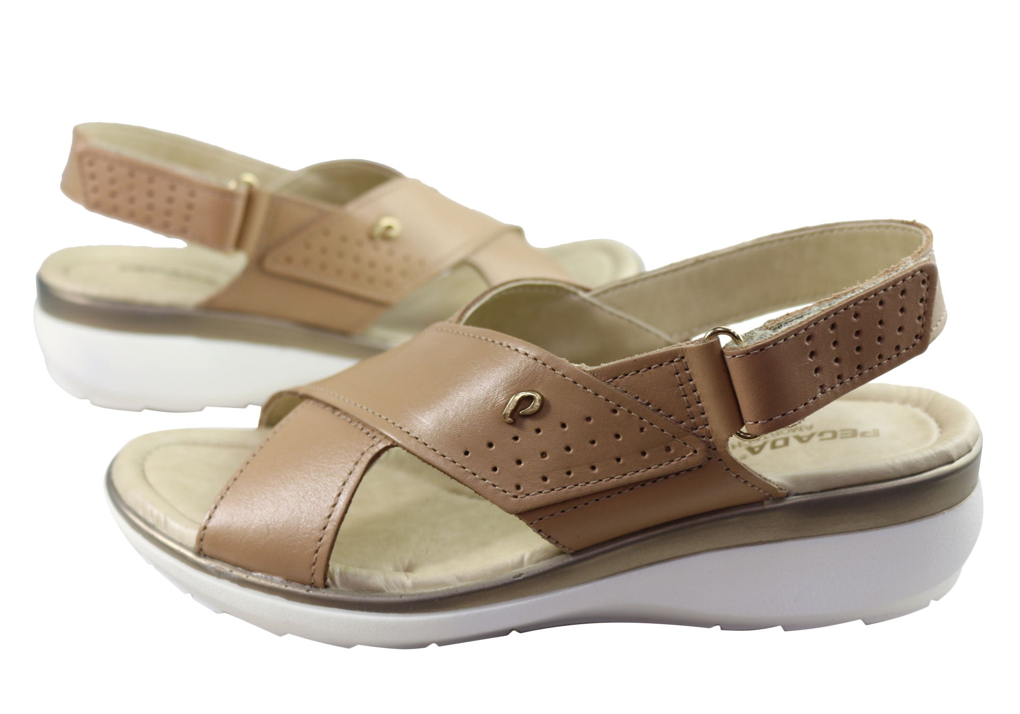 Pegada Paros Women's Comfortable Leather Sandals - Handmade in Brazil - Perfect for Beach, Vacation & Summer Outfits