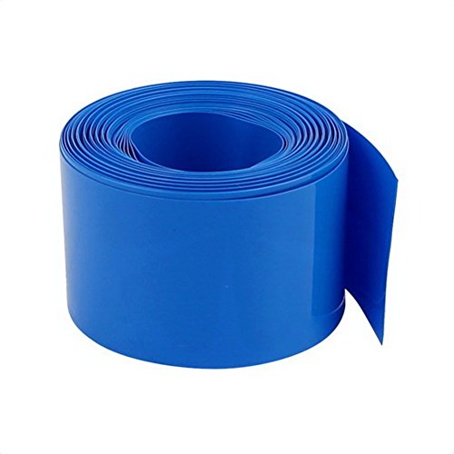Uptell 30mm Flat Width 5.5M Length Blue PVC Heat Shrink Tube for 18650 Batteries - Waterproof Insulation for DIY Electronics, Battery Packs, and Wire Repair