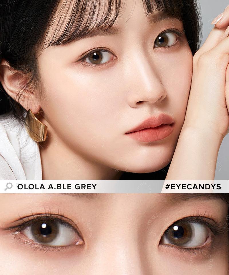 Olola Able Grey Color Contacts - Natural Looking Colored Contact Lenses for Daily Wear & Costume Parties