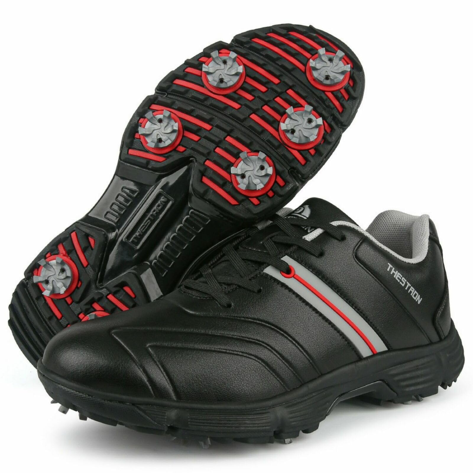 **Men's Waterproof Spiked Golf Shoes - Professional Lightweight Non-Slip Walking Shoes for Plus Size - Perfect for Golfing, Practice & Outdoor Sports**