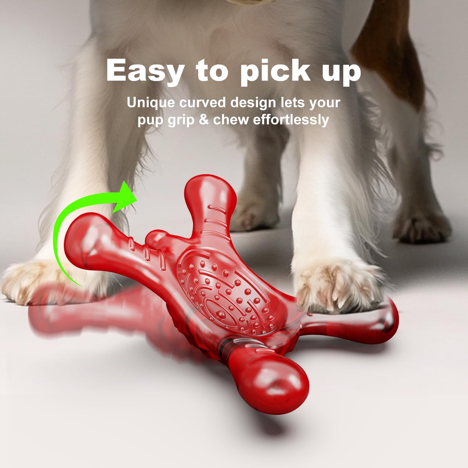Indestructible Dog Chew Toys for Aggressive Chewers - Tough Durable Nylon Dog Bones for Medium/Large Breeds, Puppy Teething Essentials, Bacon Scented, Red - Perfect for Training, Playtime, and Keeping Them Busy