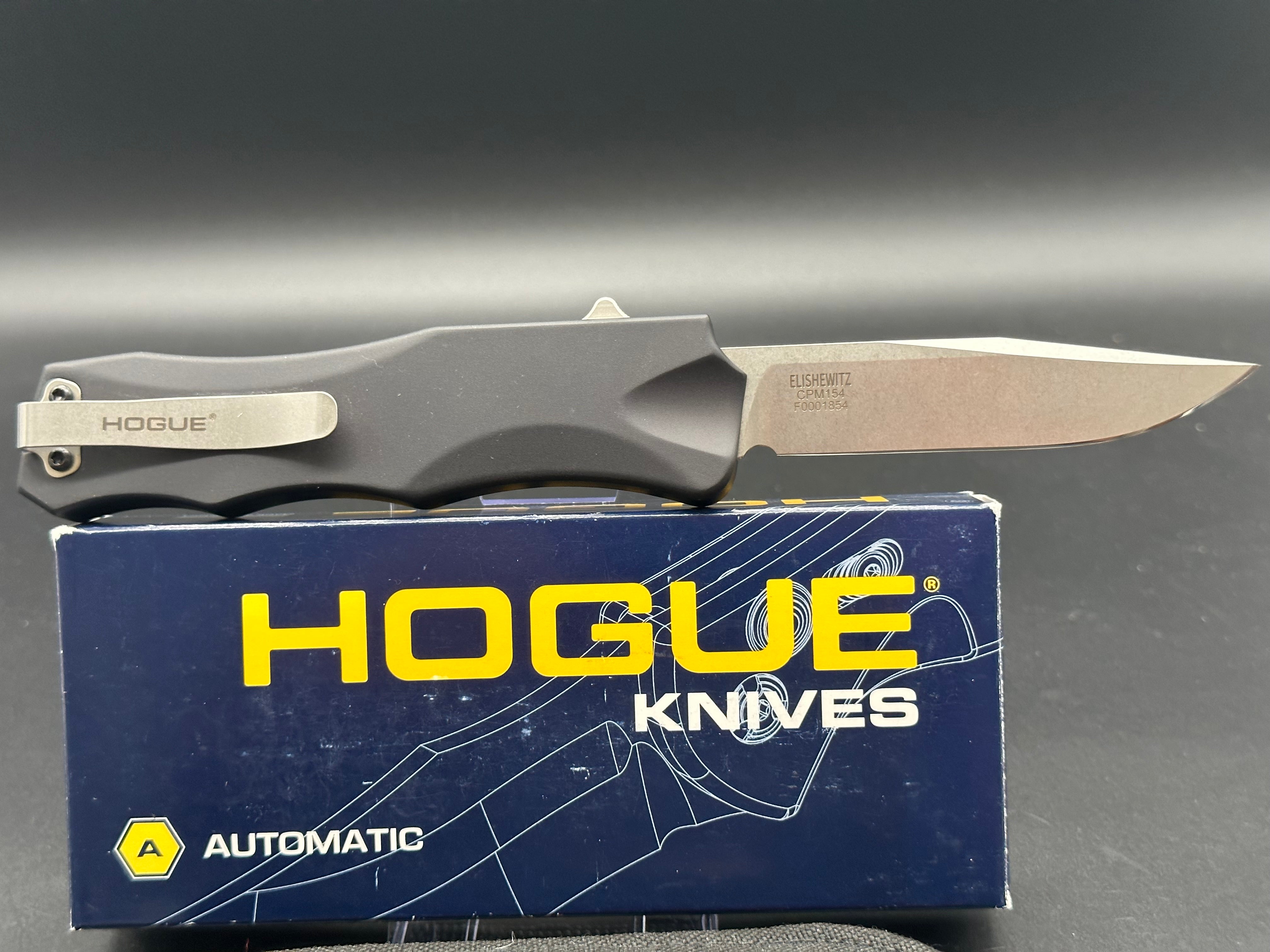 Hogue Exploit OTF Automatic Knife - Black Tactical Folding Knife for Outdoor Camping, Hunting & EDC | Premium Automatic Out The Front Knife