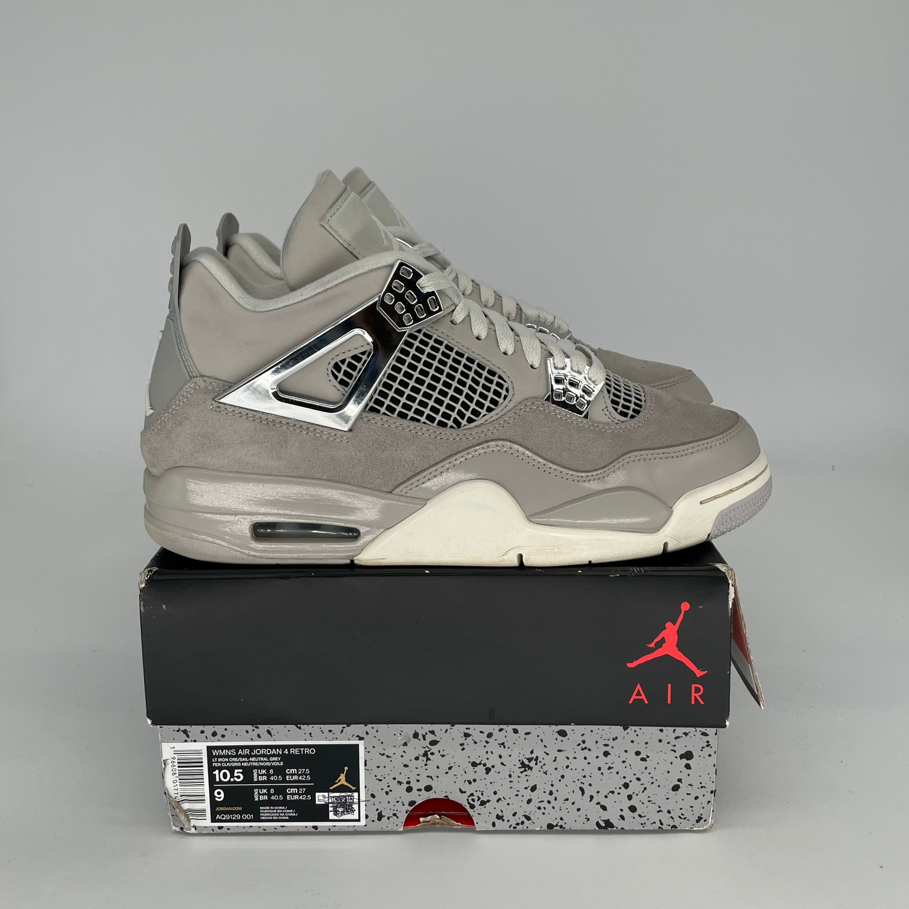 AIR JORDAN 4 FROZEN MOMENTS Women's Sneakers - Size 9/10.5W (AQ9129-001) - Retro Basketball Shoes for Women, Casual Streetwear & Gym Fashion
