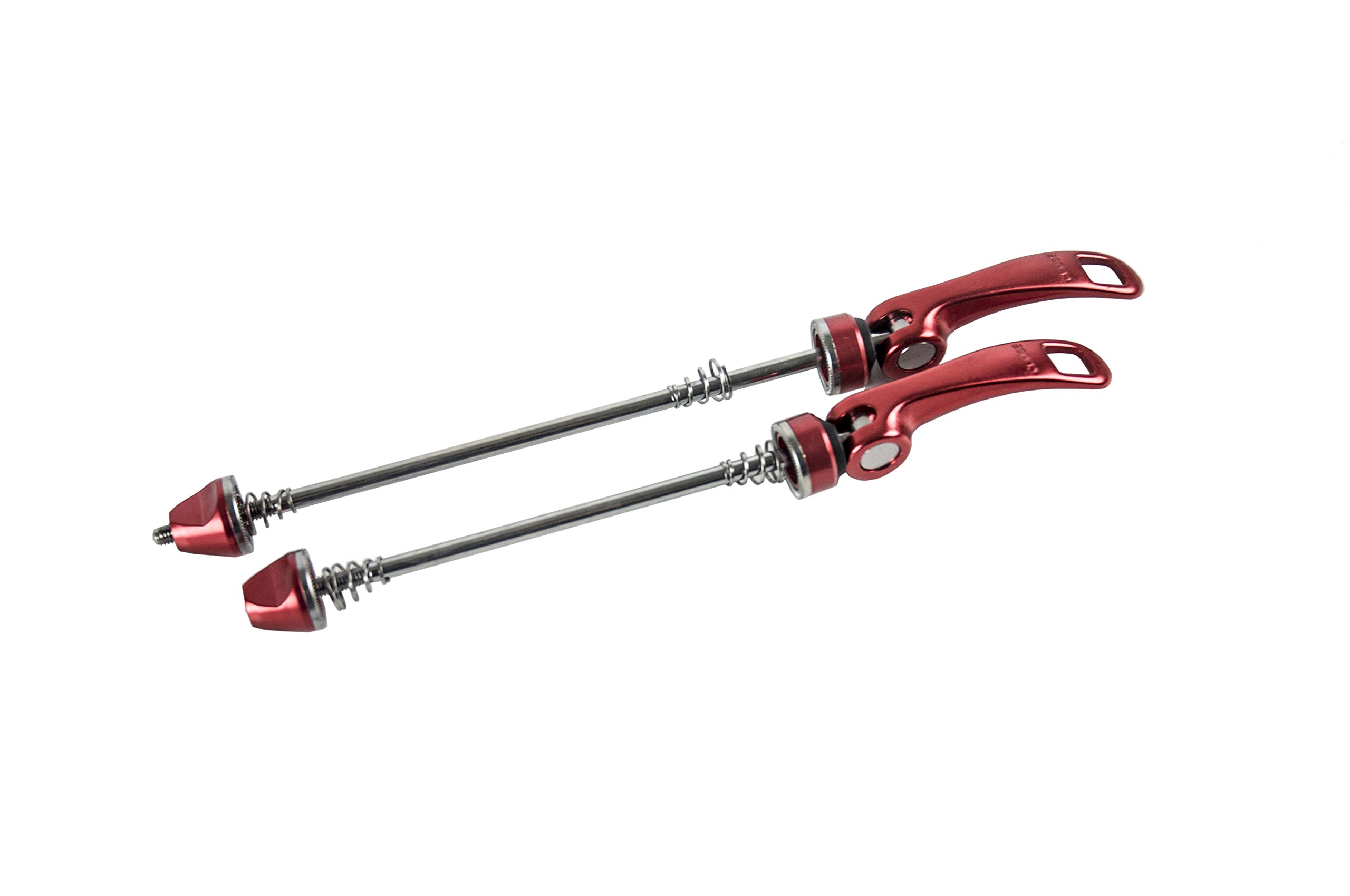 Queen Bike Quick Release Skewer Set - 1 Pair Red Road Bike Hub Quick Release for Secure & Fast Wheel Changes | Perfect for Road Bikes, Commuting & Cycling Enthusiasts