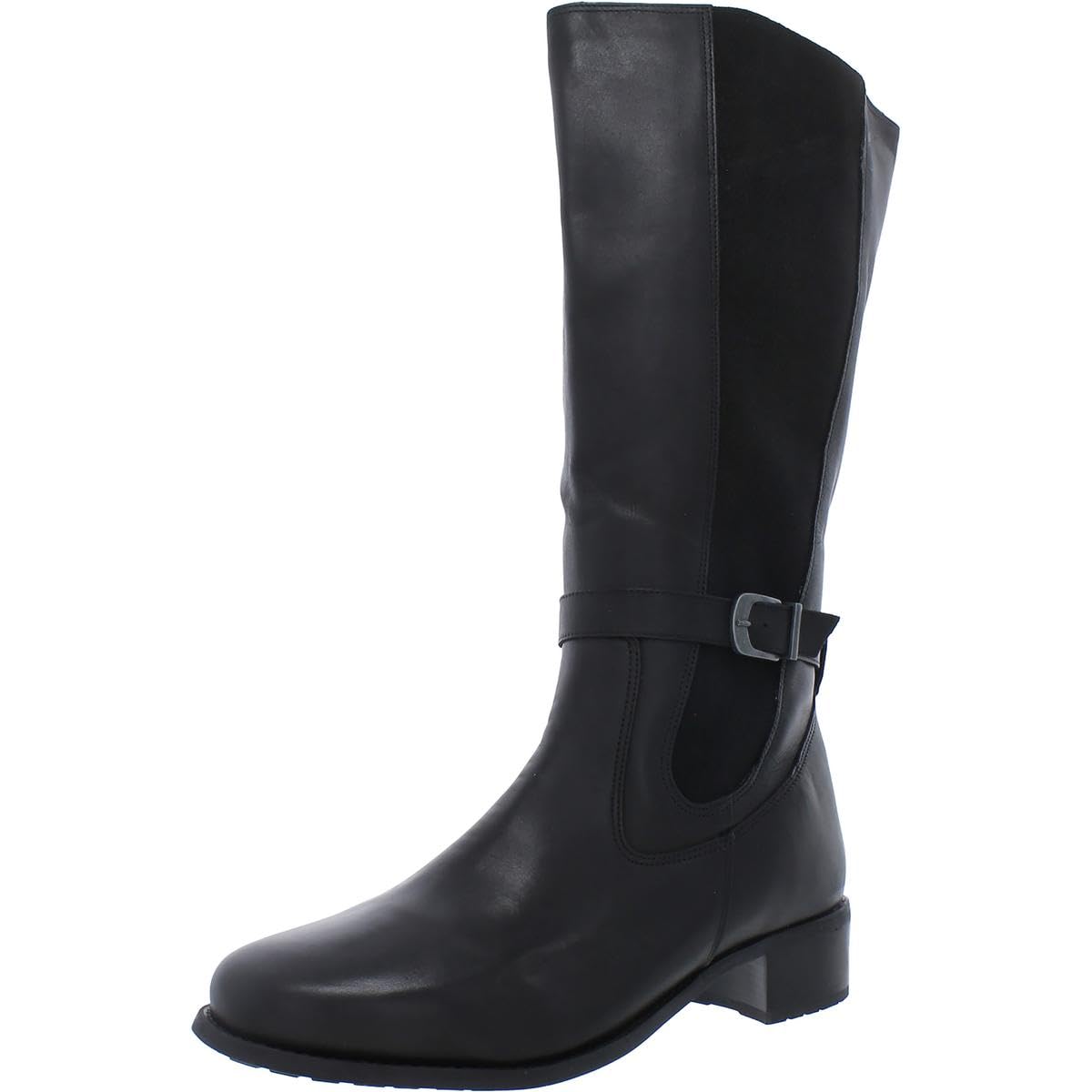 David Tate Women's Allegria Leather Stacked Heel Knee-High Boots - Comfortable Fashion Booties for Women, Perfect for Office, Party & Winter Outfits