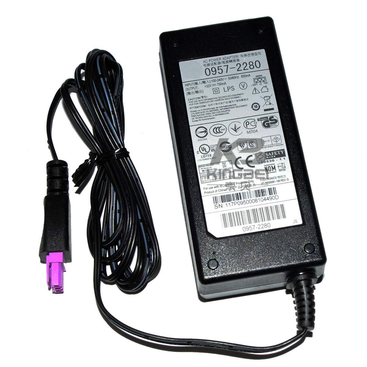 HP DeskJet F2185 F2280 F2240 F4135 Printer 32V 16V AC/DC Power Adapter Charger Cord - Replacement Power Supply Cable for Home & Office Printing